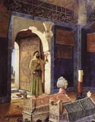 Osman Hamdy Bey Old Man before Children's Tombs oil painting image